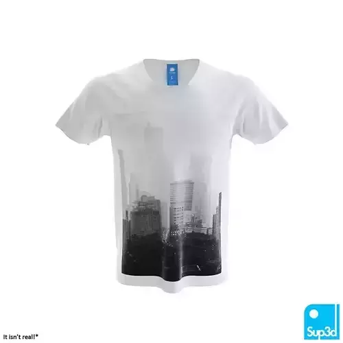 Men V-Neck Shirt 3D model