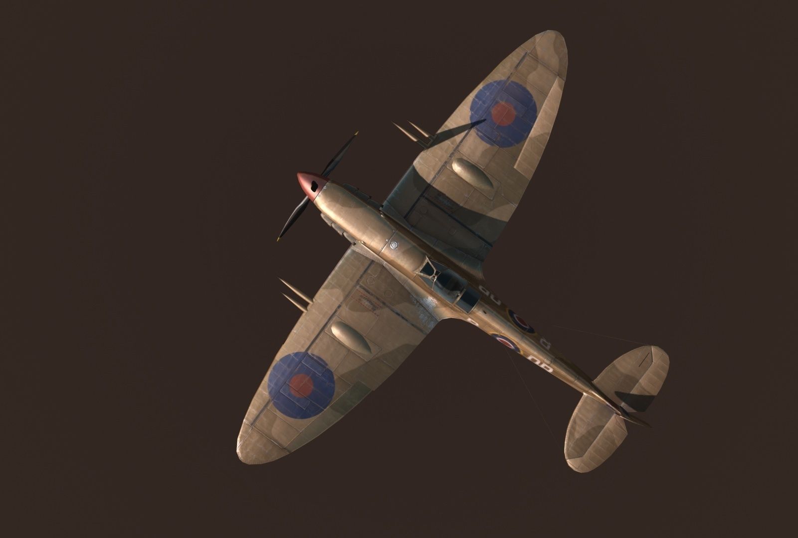 Supermarine Spitfire VB Low-poly 3D model_7