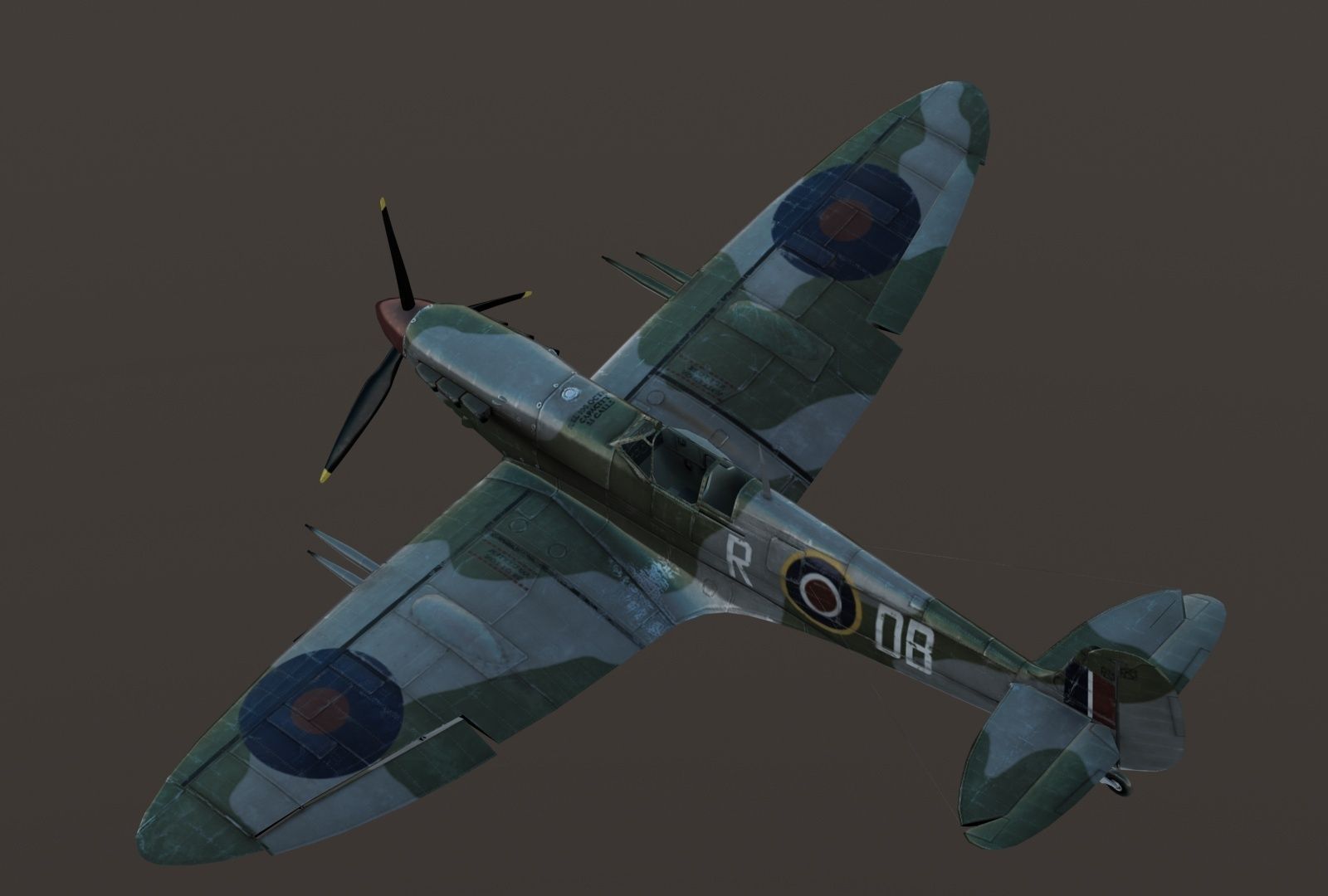 Supermarine Spitfire VB Low-poly 3D model_10