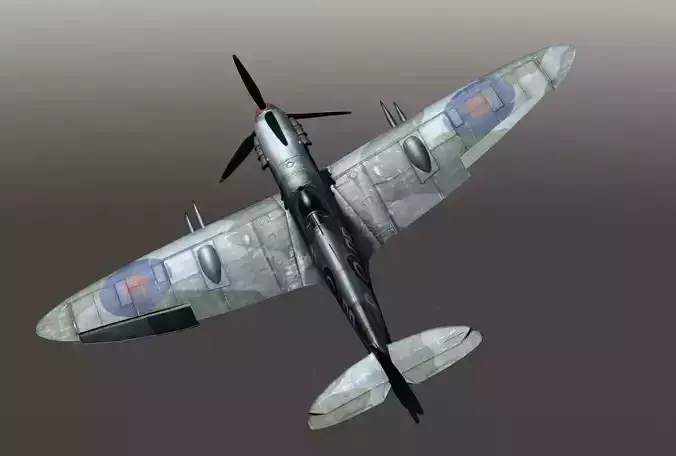 Supermarine Spitfire VB Low-poly 3D model