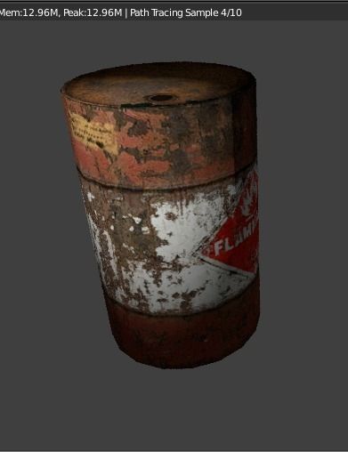 Oil Drum Free low-poly 3D model_0
