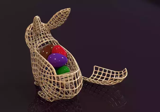 Vase Easter Rabbit  Voronoi 3D print model 3D print model