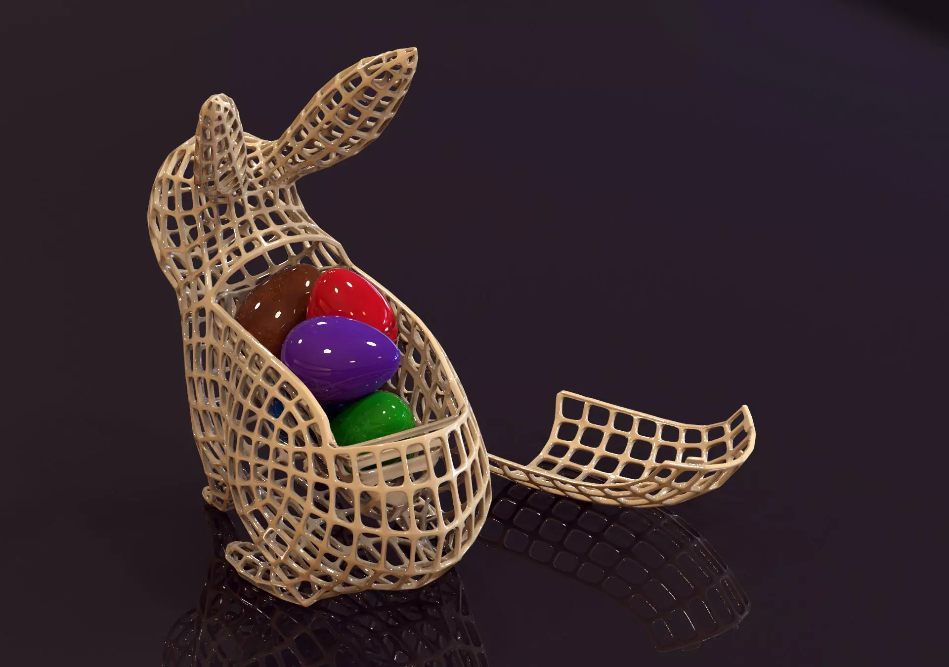 Vase Easter Rabbit  Voronoi 3D print model 3D print model_0