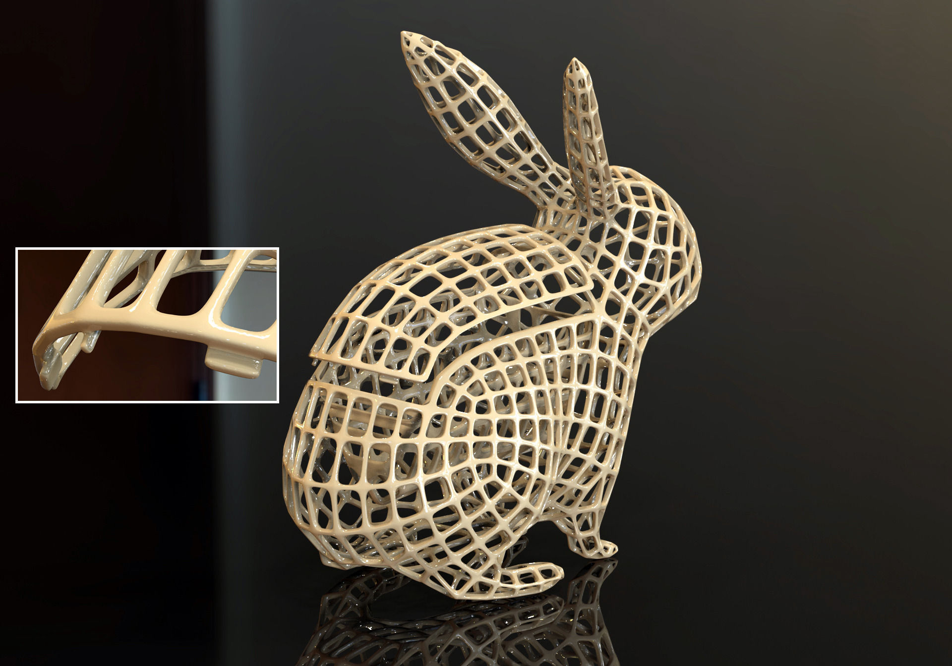 Vase Easter Rabbit  Voronoi 3D print model 3D print model_1