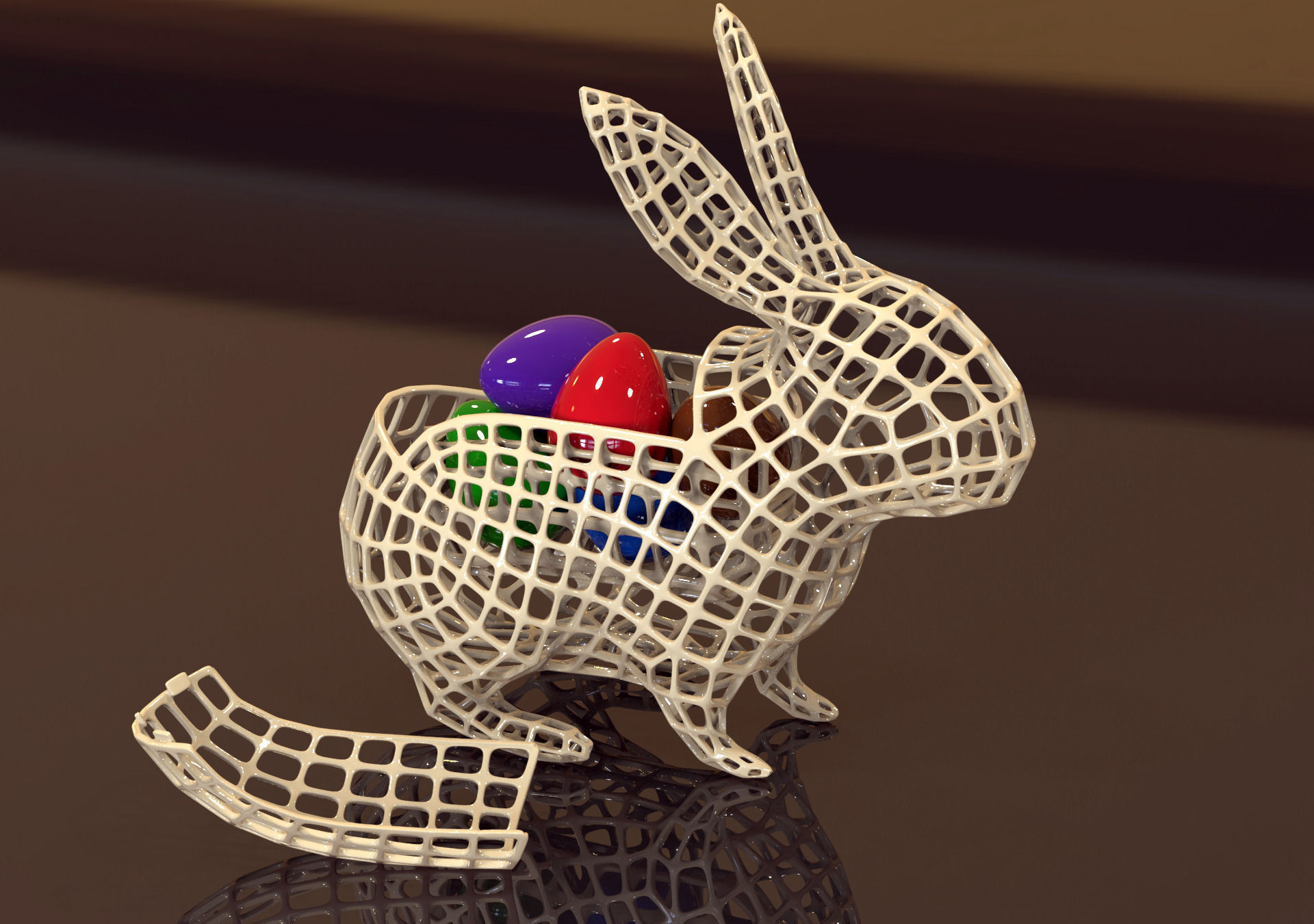 Vase Easter Rabbit  Voronoi 3D print model 3D print model_2