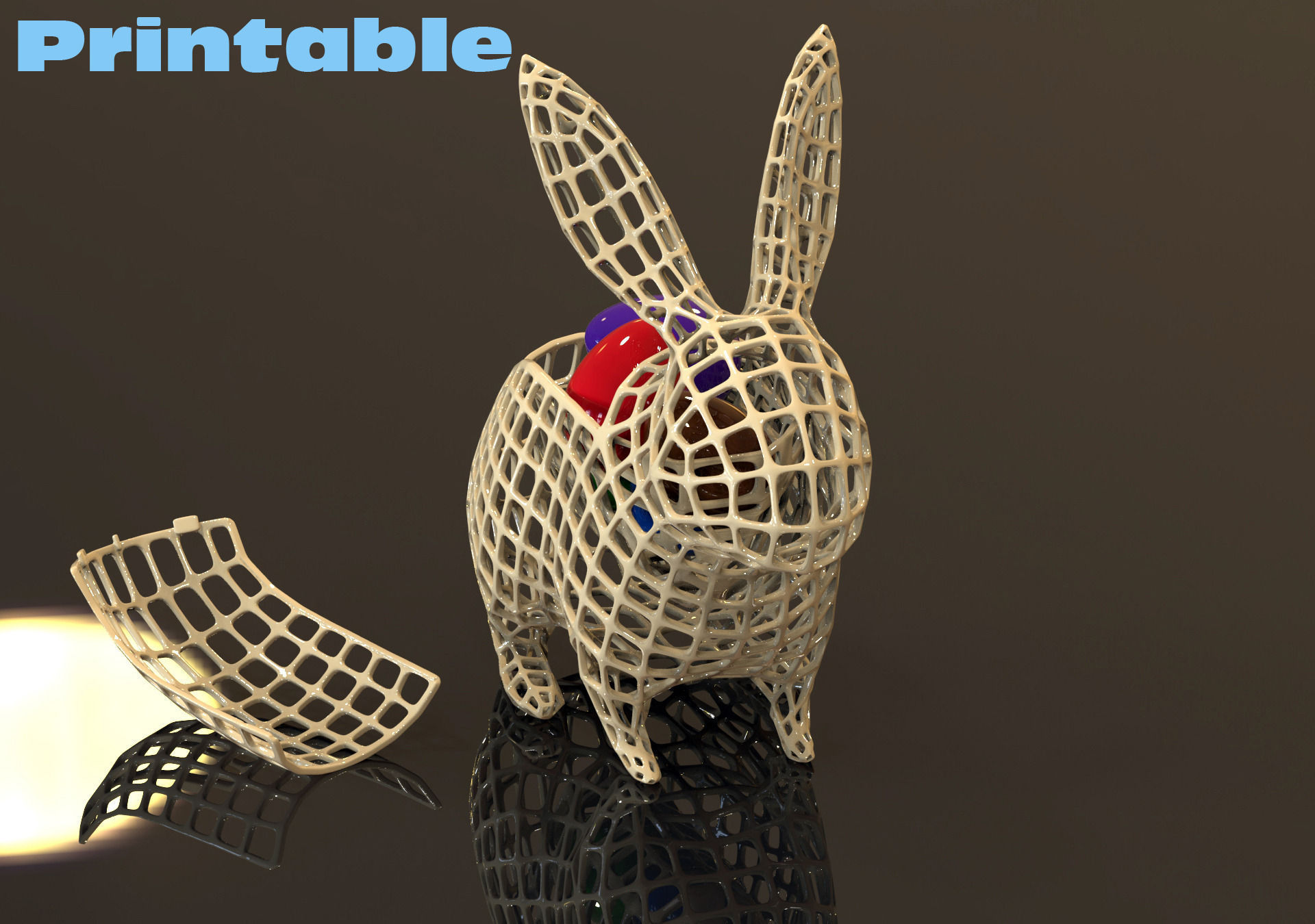 Vase Easter Rabbit  Voronoi 3D print model 3D print model_3