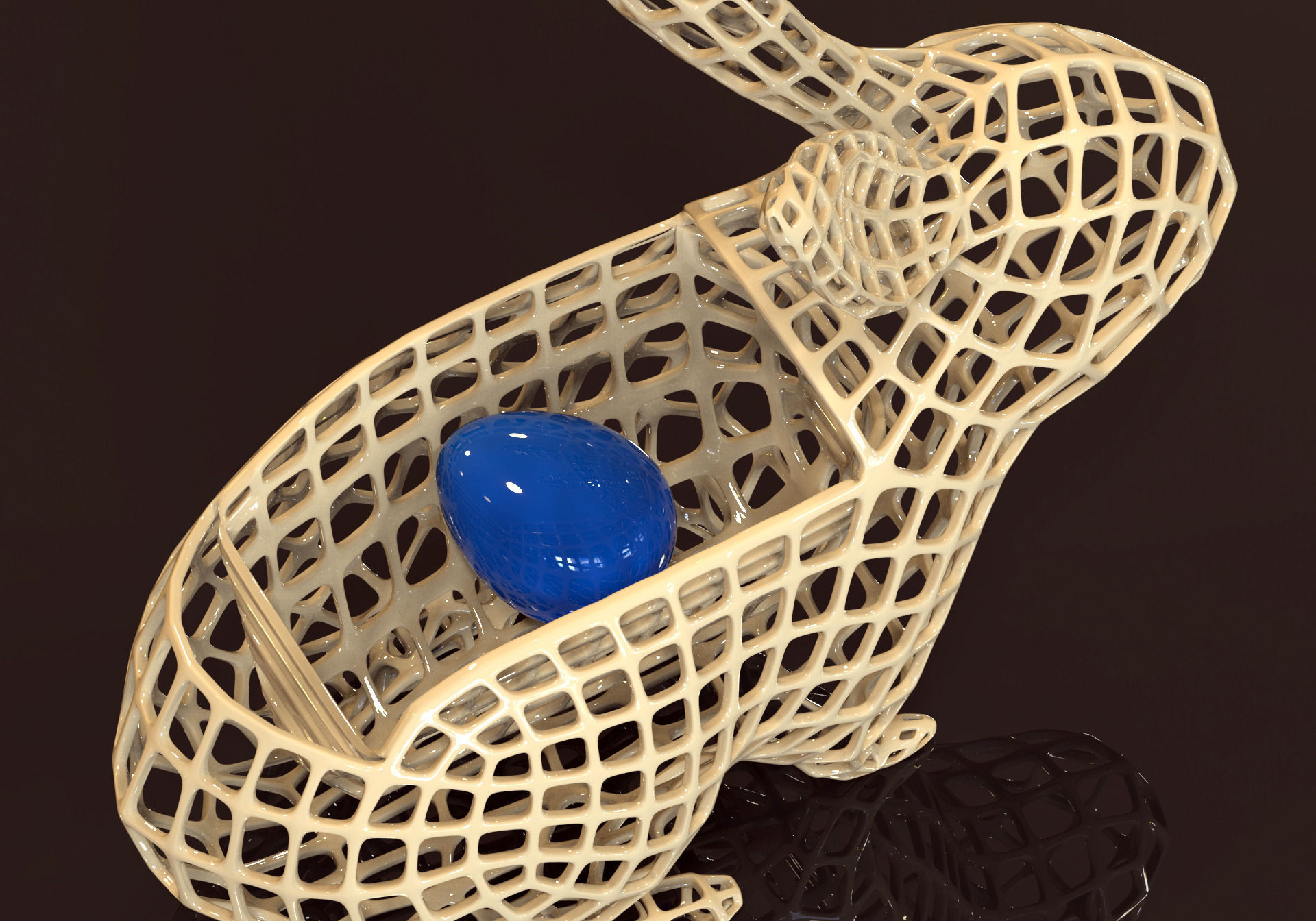 Vase Easter Rabbit  Voronoi 3D print model 3D print model_4