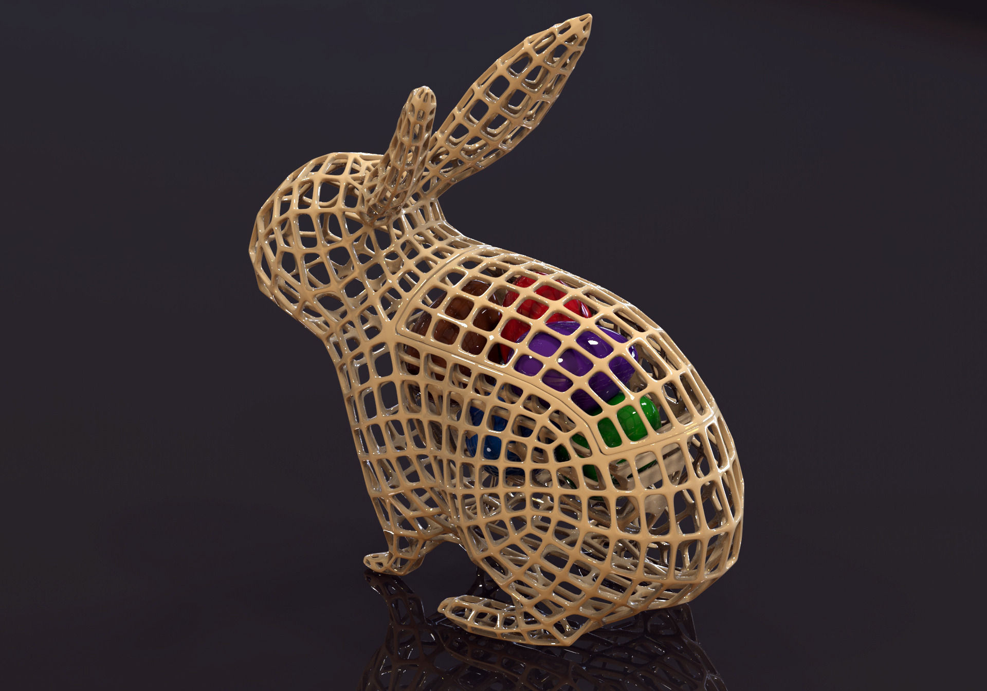 Vase Easter Rabbit  Voronoi 3D print model 3D print model_5