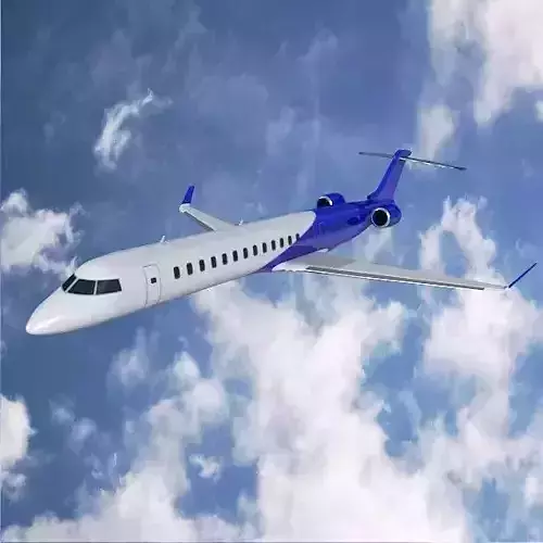 Bombardier crj900 commercial aircraft Low-poly 3D model