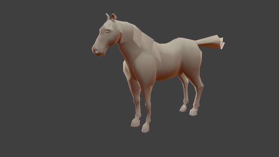 Low poly horse model Low-poly 3D model_0
