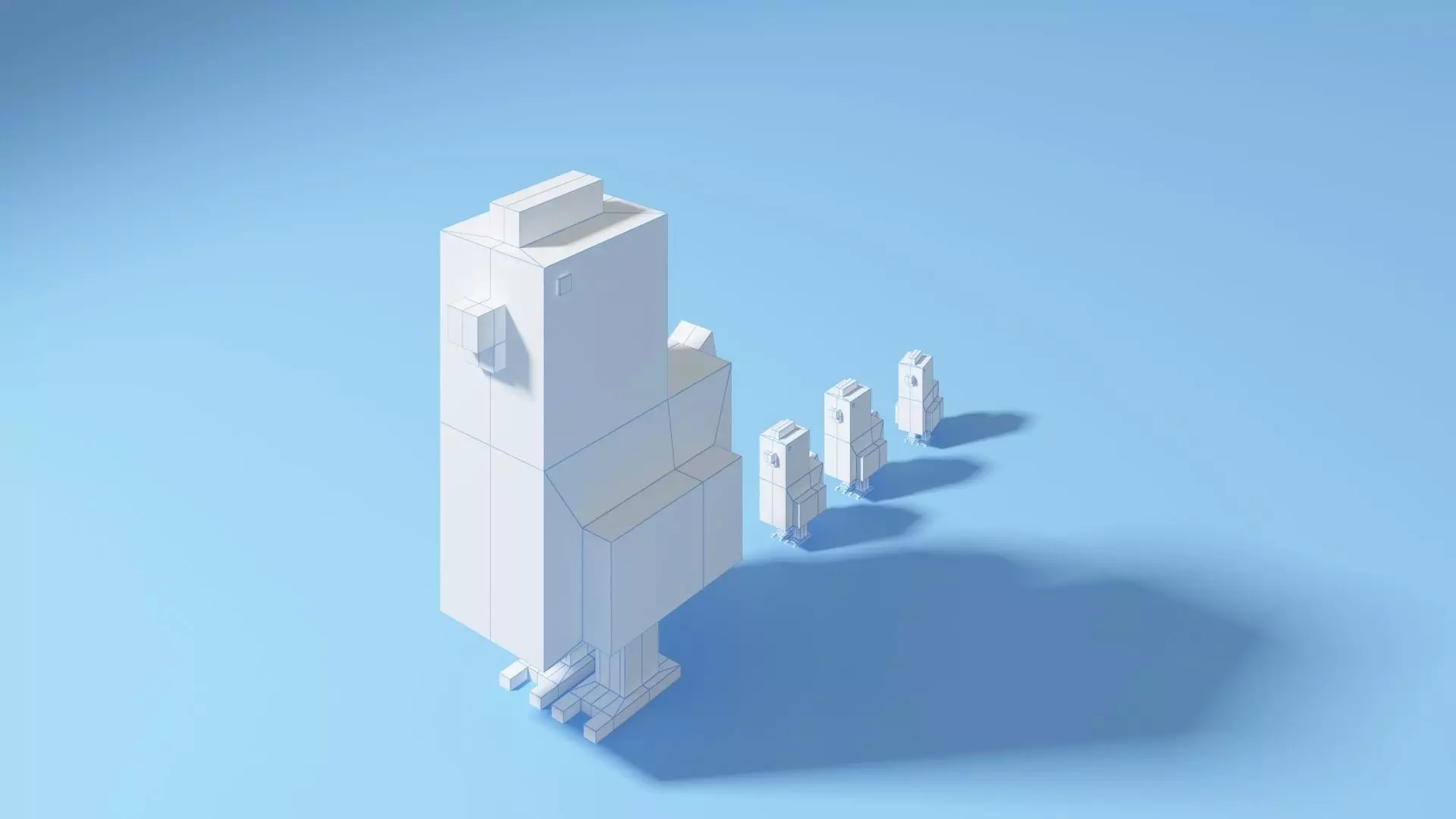 Cute Lil Chicks Free low-poly 3D model