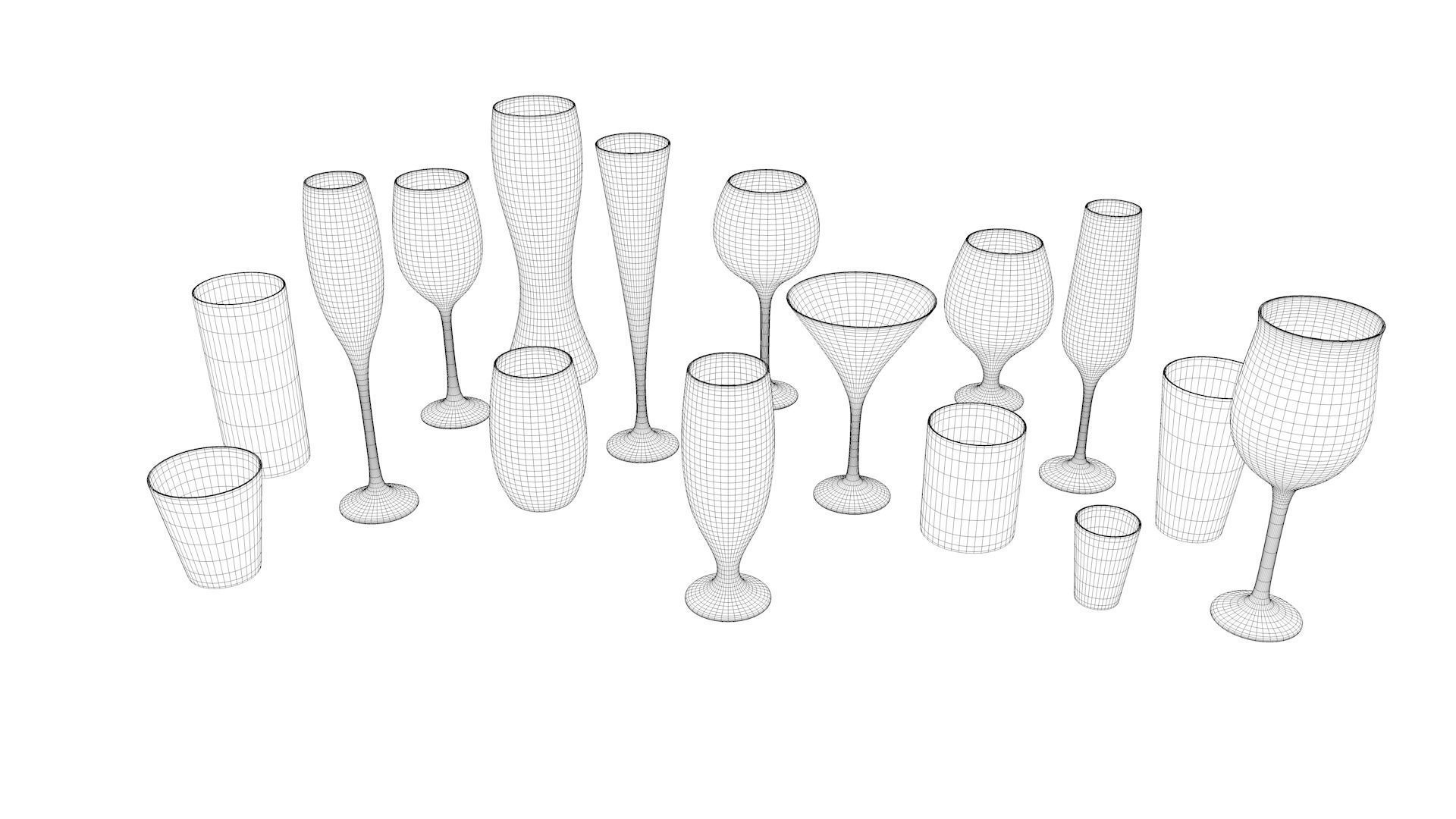 Glasses Set of 3D model_2