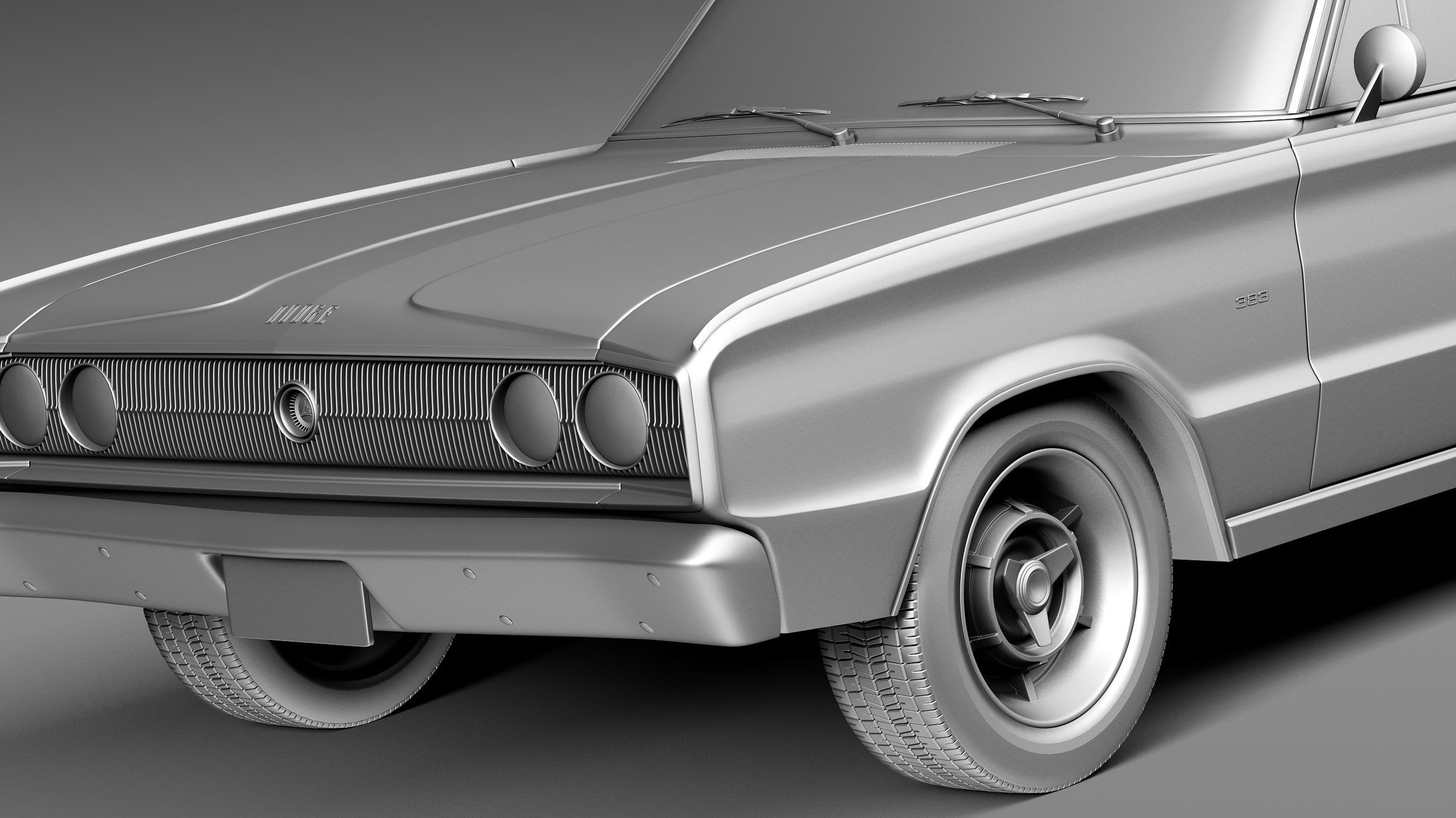 Dodge Charger 1966 3D model_10