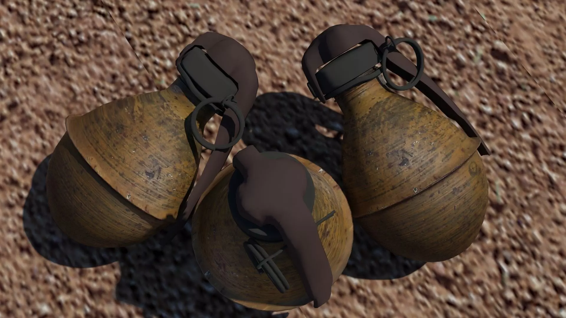 Old Grenade High quality Low-poly 3D model