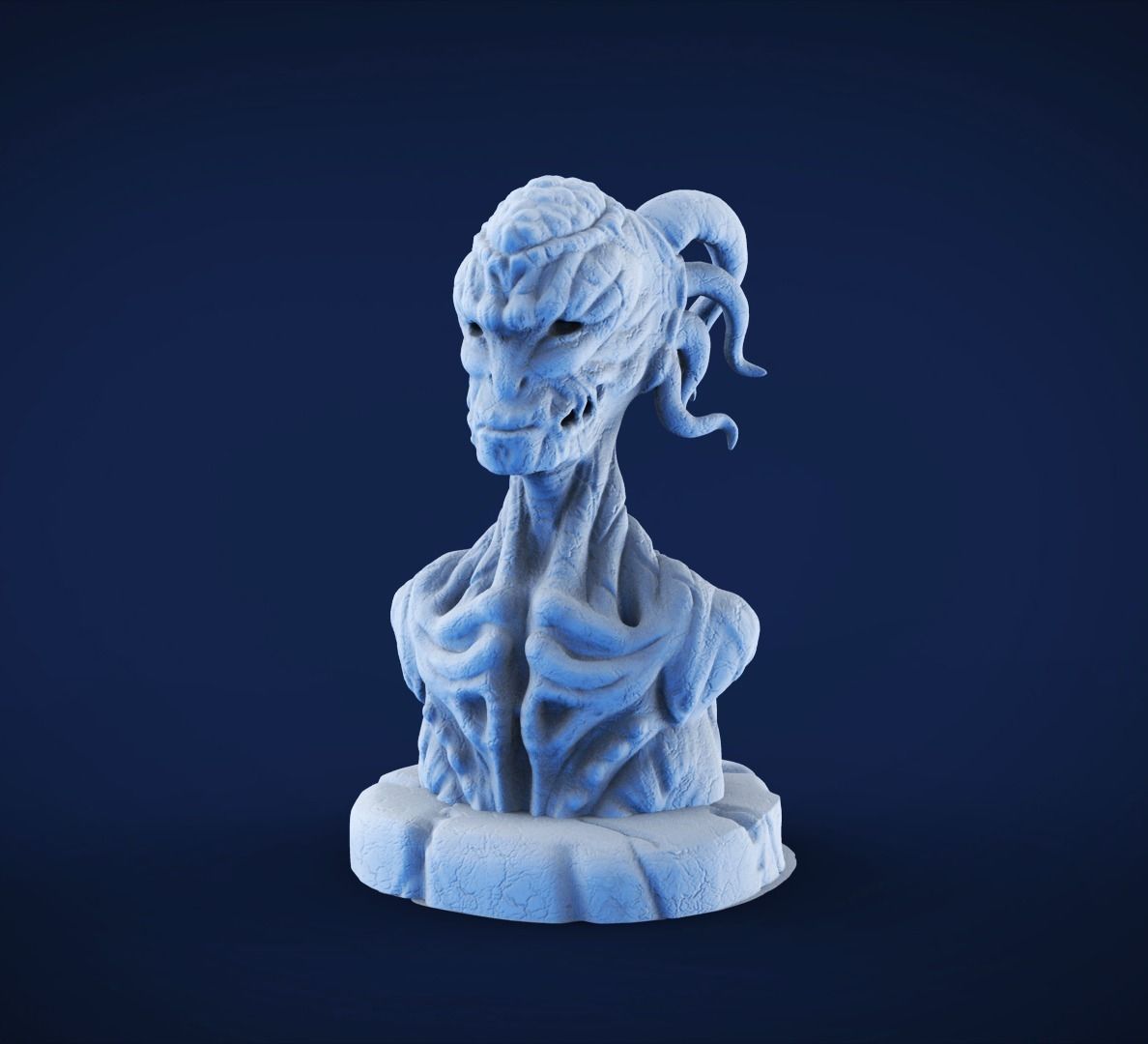 Demon sculpture 3D print model_0