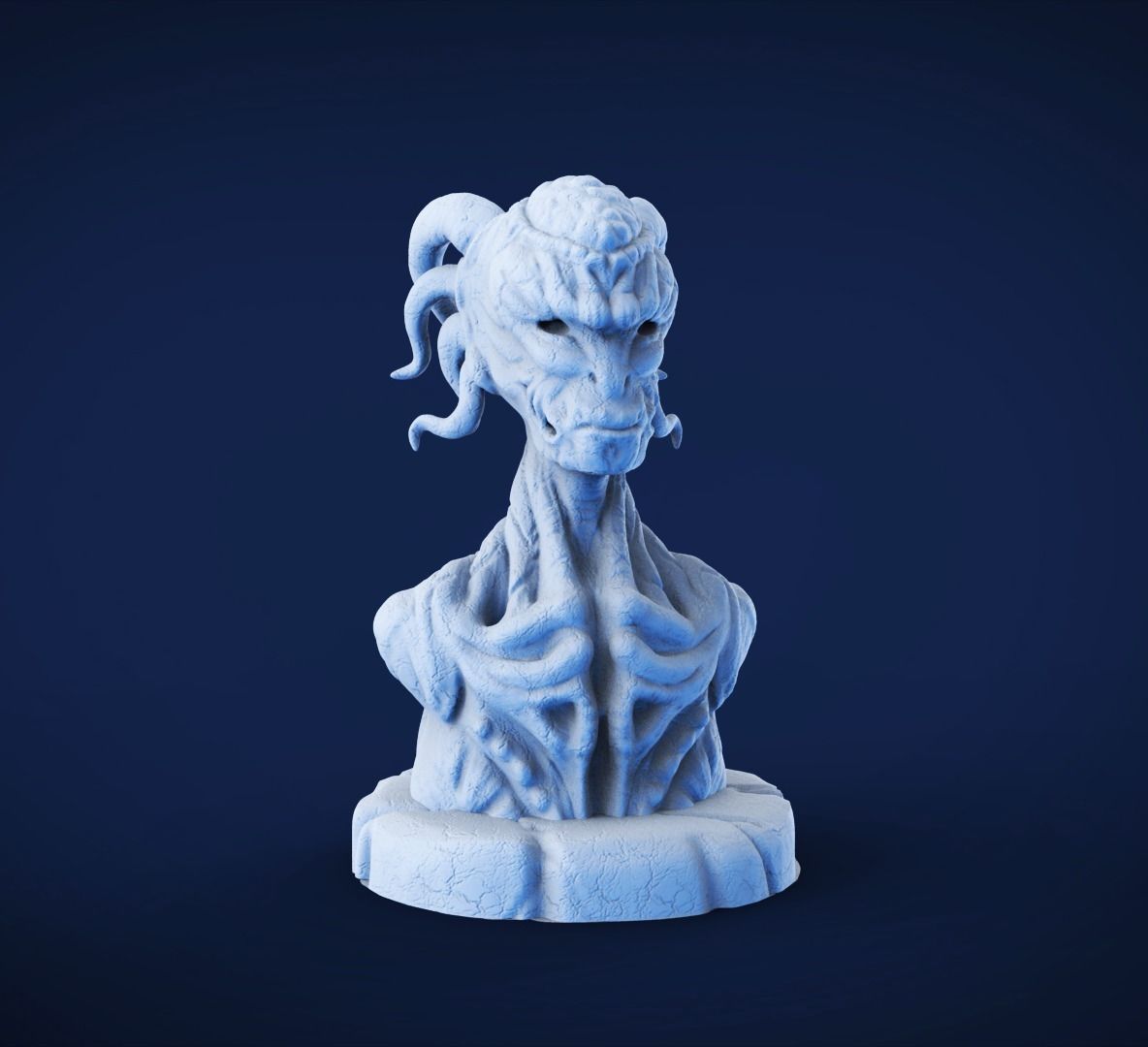 Demon sculpture 3D print model_1