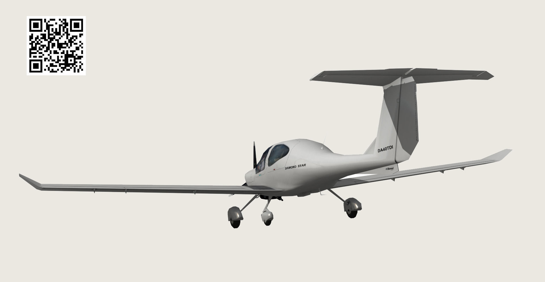 Diamond DA-40 Low-poly 3D model_1