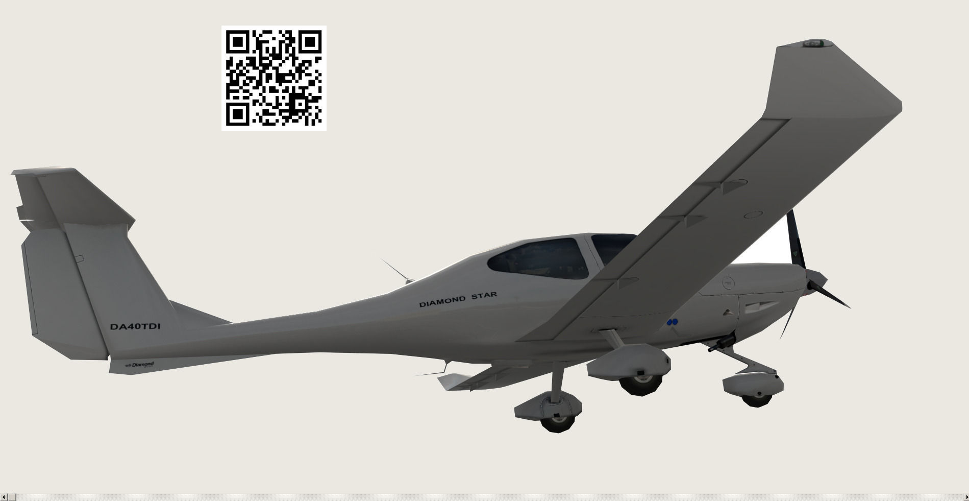 Diamond DA-40 Low-poly 3D model_2