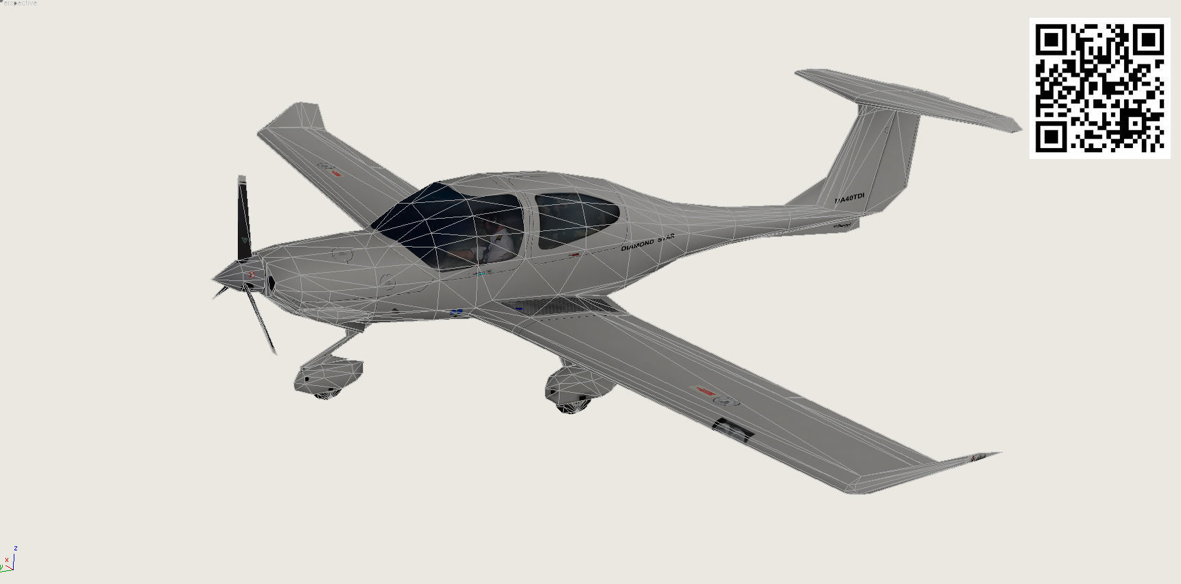 Diamond DA-40 Low-poly 3D model_4