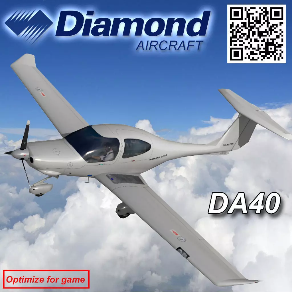 Diamond DA-40 Low-poly 3D model_0