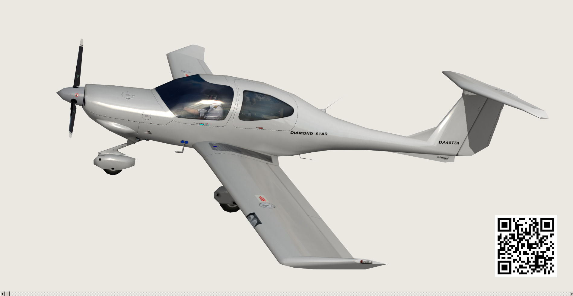 Diamond DA-40 Low-poly 3D model_3