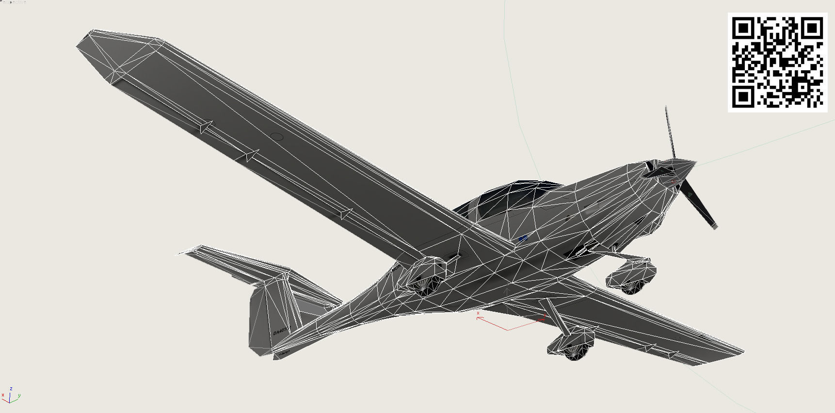 Diamond DA-40 Low-poly 3D model_6