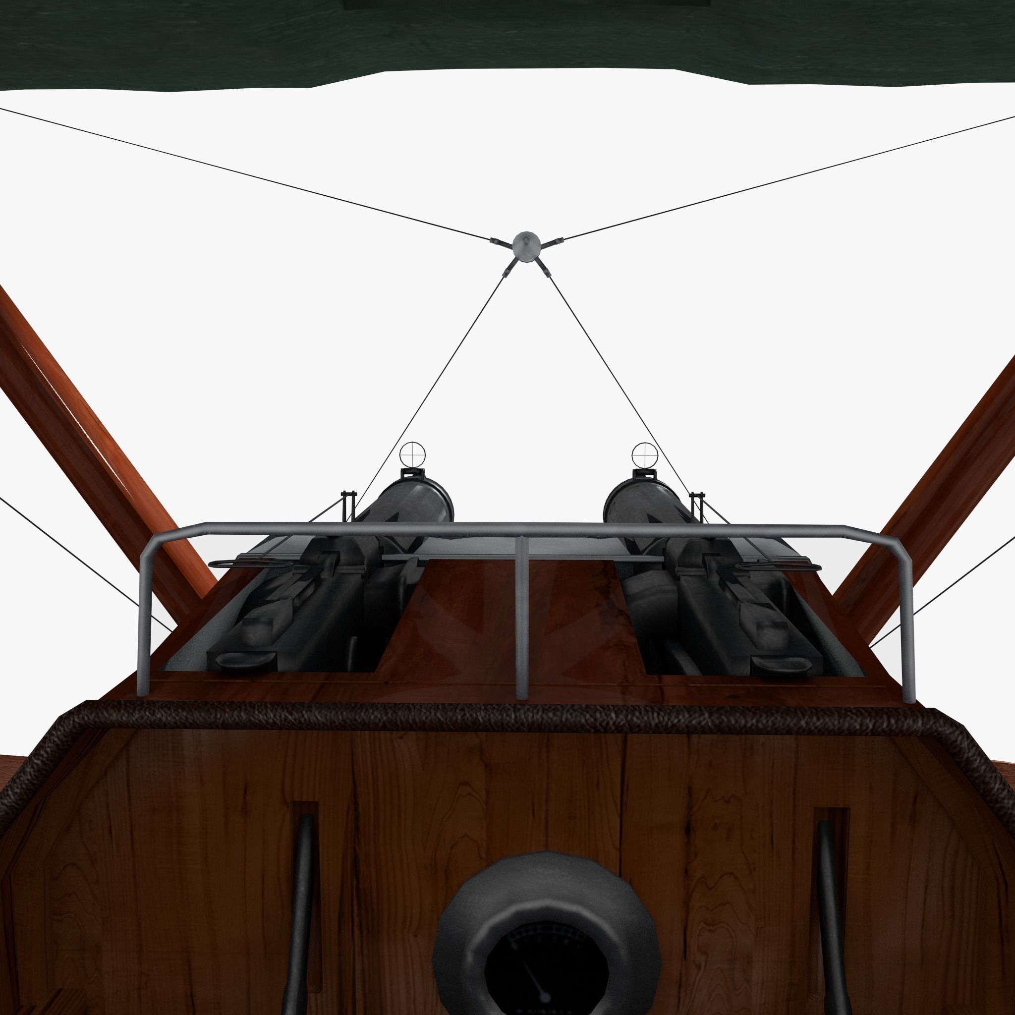 Sopwith Camel Biplane Low-poly 3D model_6