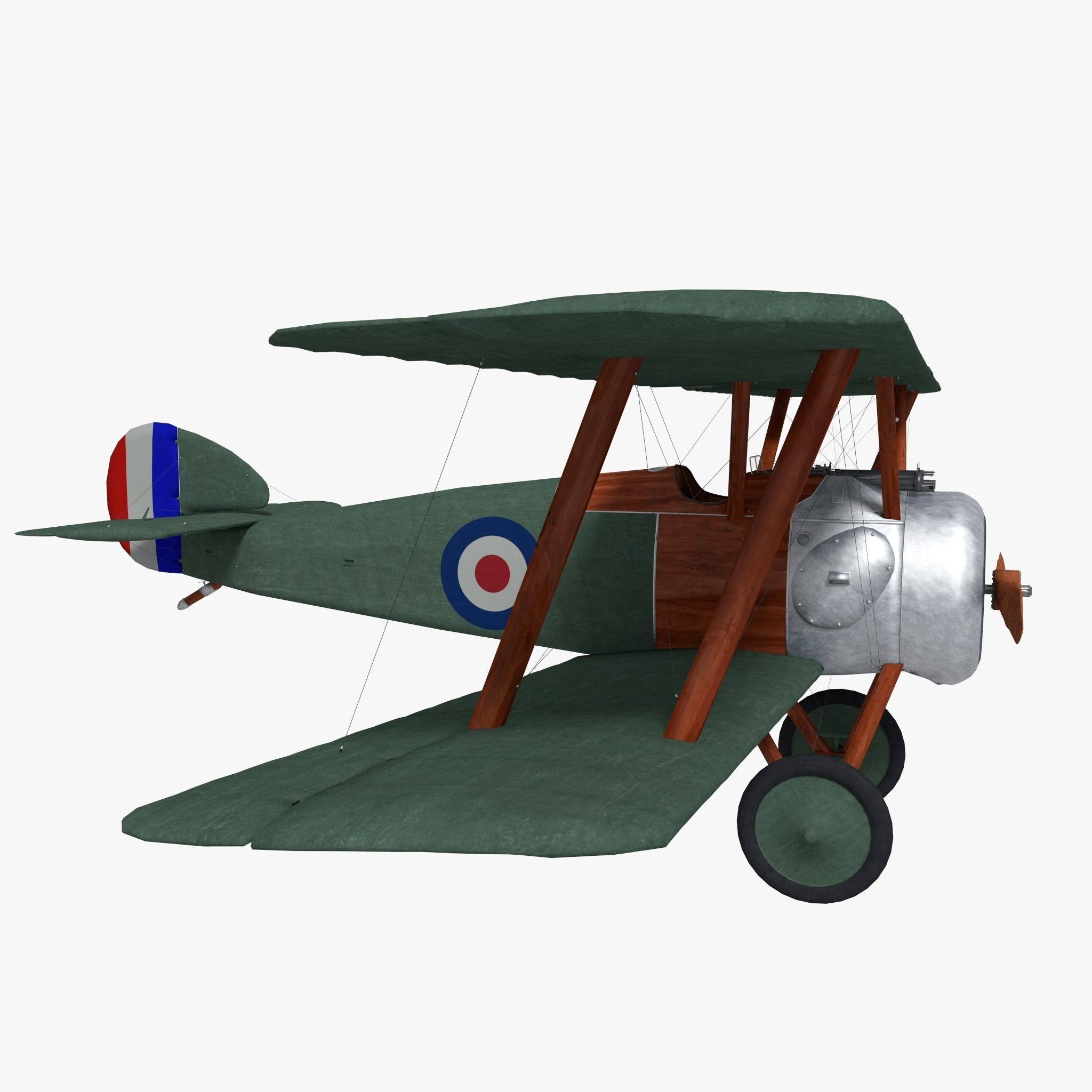 Sopwith Camel Biplane Low-poly 3D model_2