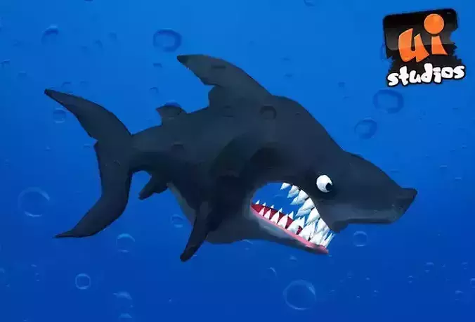 Toon Shark Low-poly 3D model