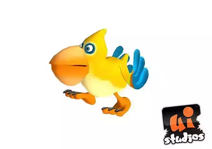 Toon Bird Low-poly 3D model