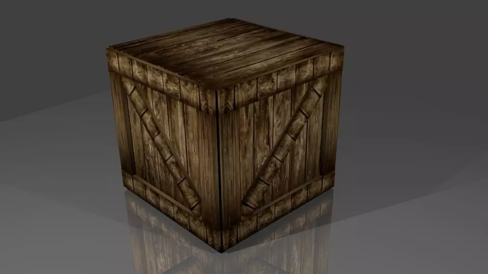 wood larg box Free 3D model_0