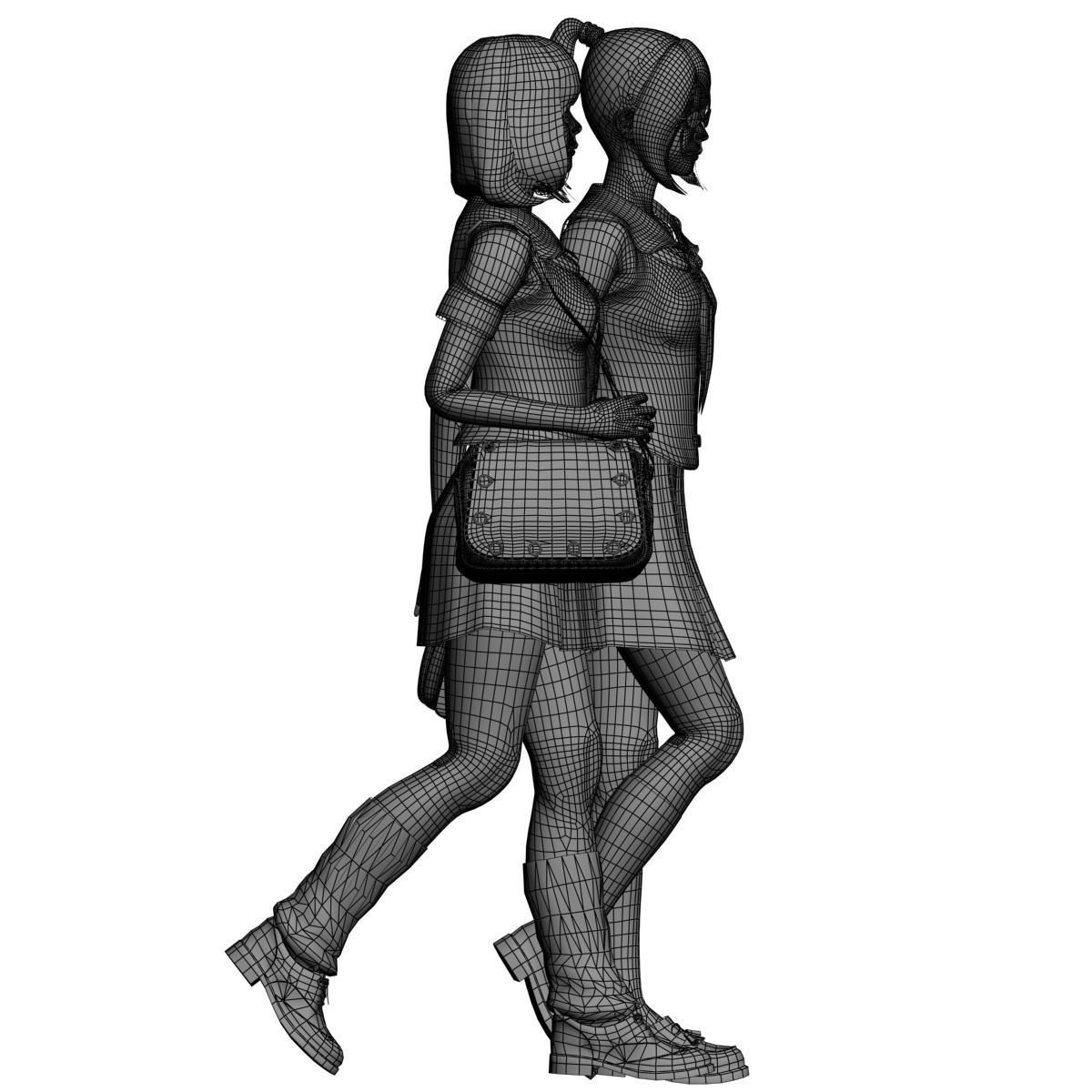Natsumi and Mariko schoolgirl pose 01  3D model_13
