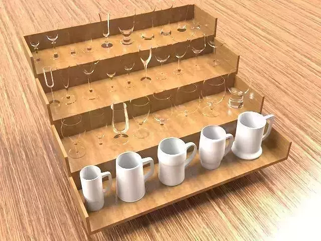 Wine Glass Cups Collection 3D model