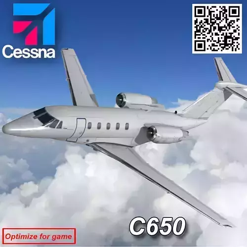 Cessna 650 Citation Low-poly 3D model