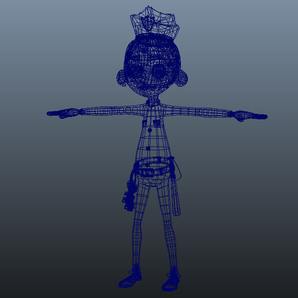Policeman cartoon rigged 3D model_11