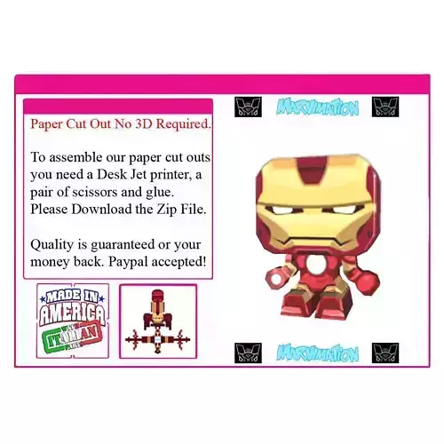 Iron Man Paper Cut Out Not 3D Version