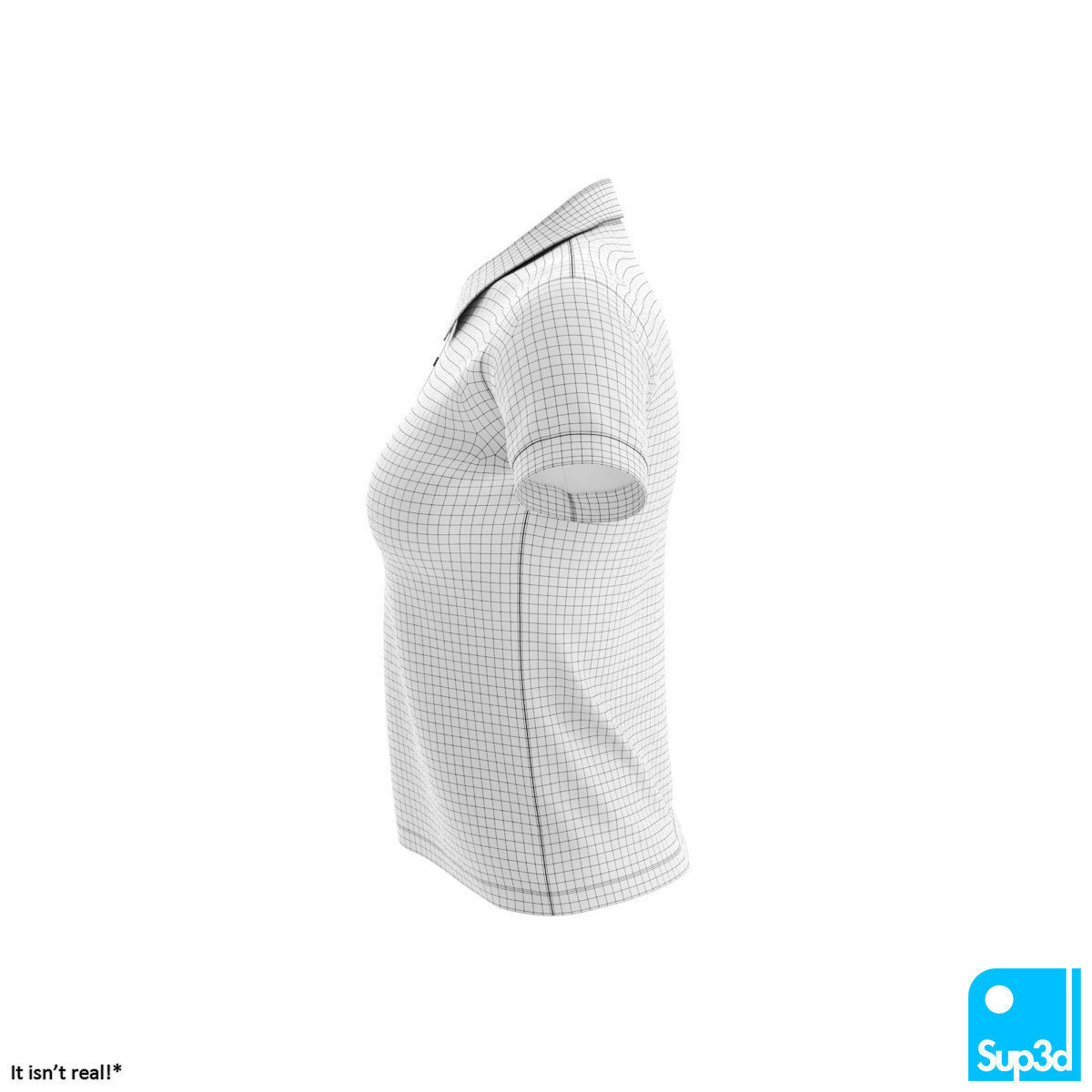Women Polo Shirt 3D model_9