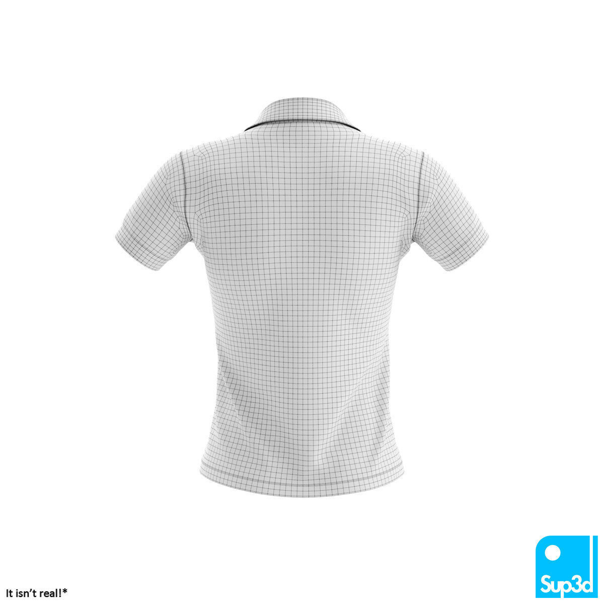 Women Polo Shirt 3D model_10
