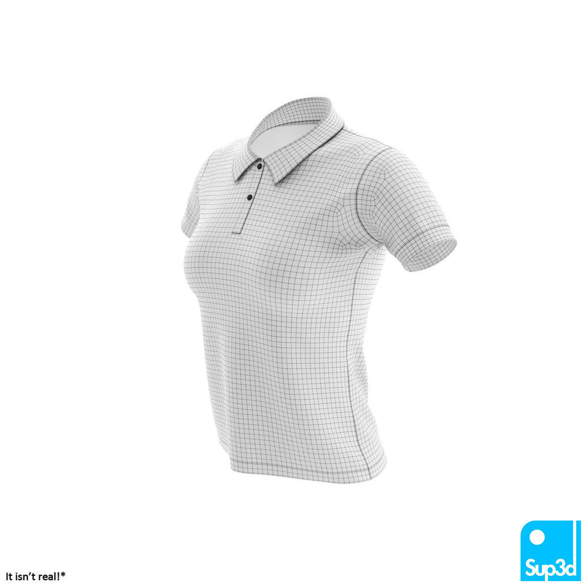Women Polo Shirt 3D model_8