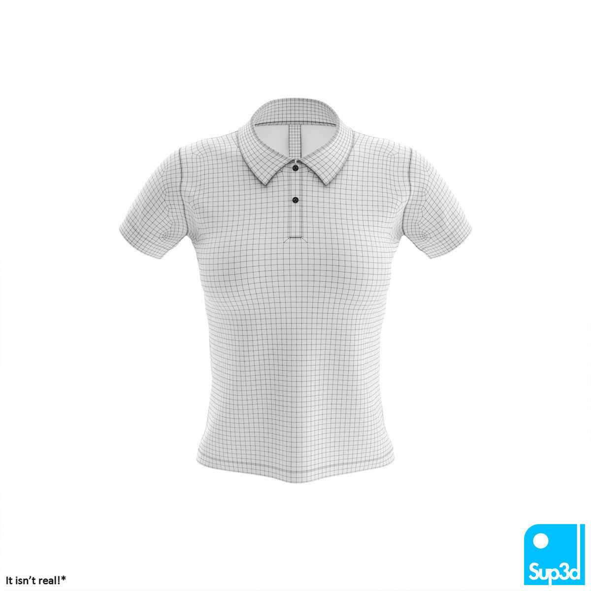 Women Polo Shirt 3D model_7