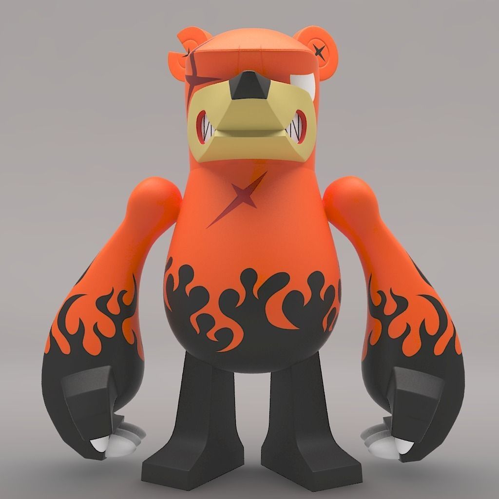 Knuckle Bear Toy 3D model_0