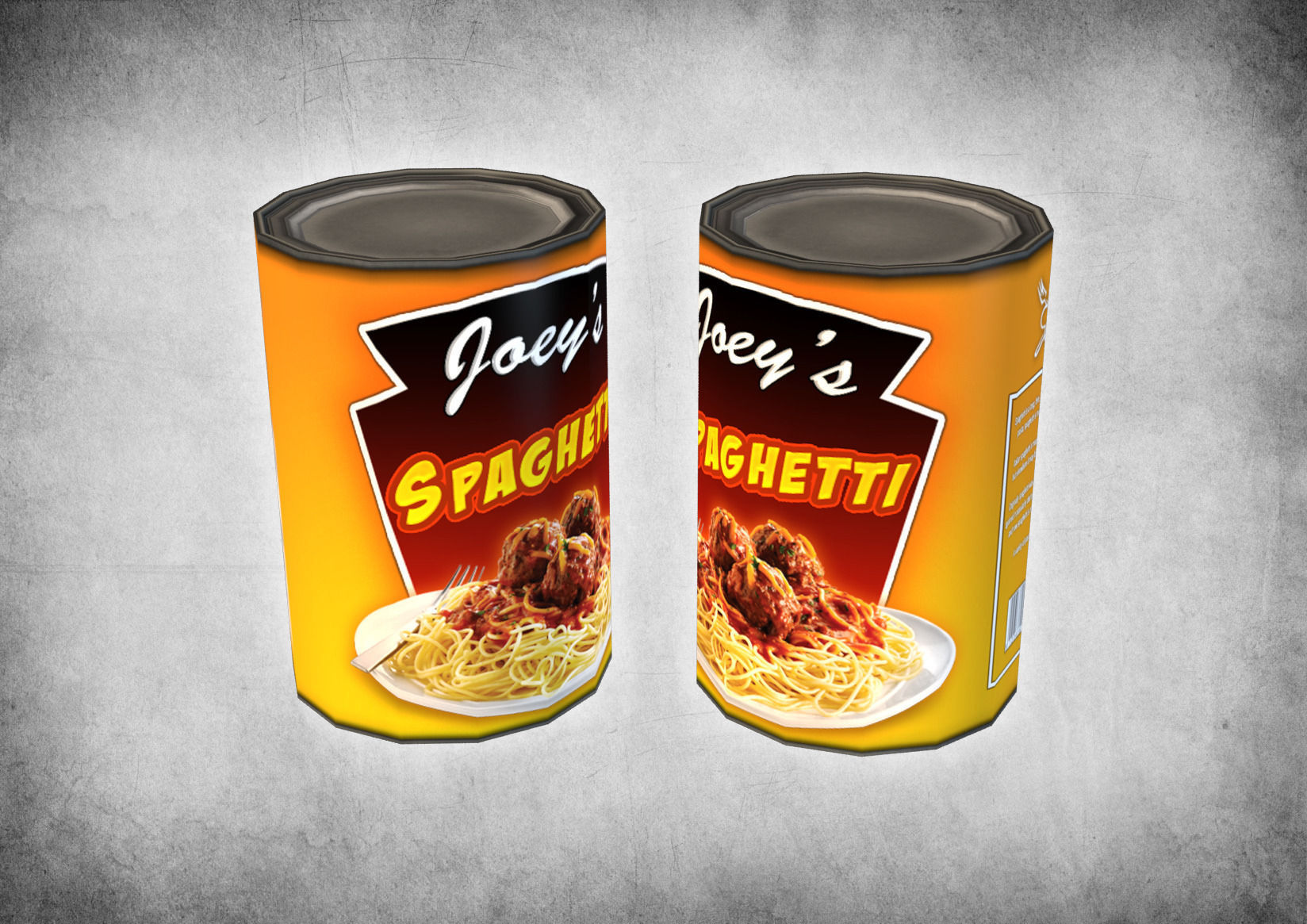 Canned Spaghetti Low-poly 3D model_2