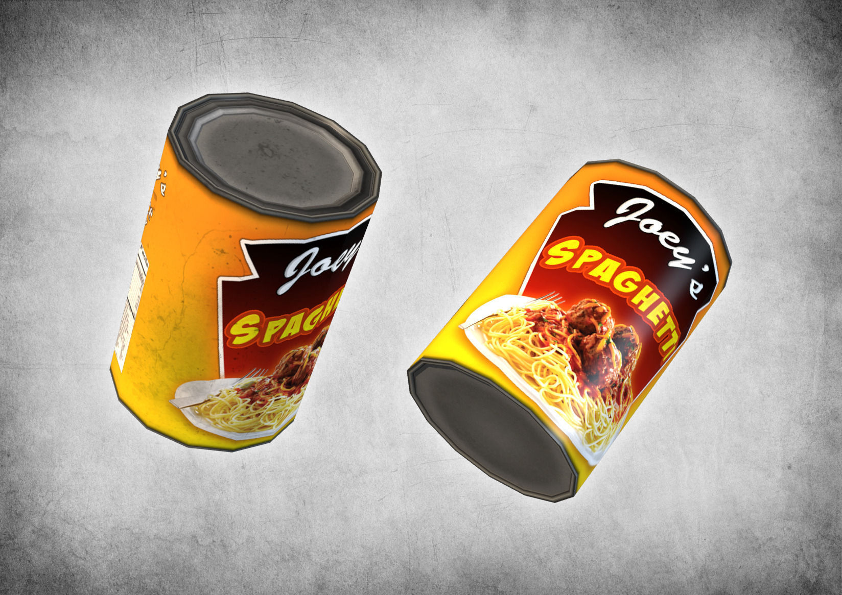 Canned Spaghetti Low-poly 3D model_4