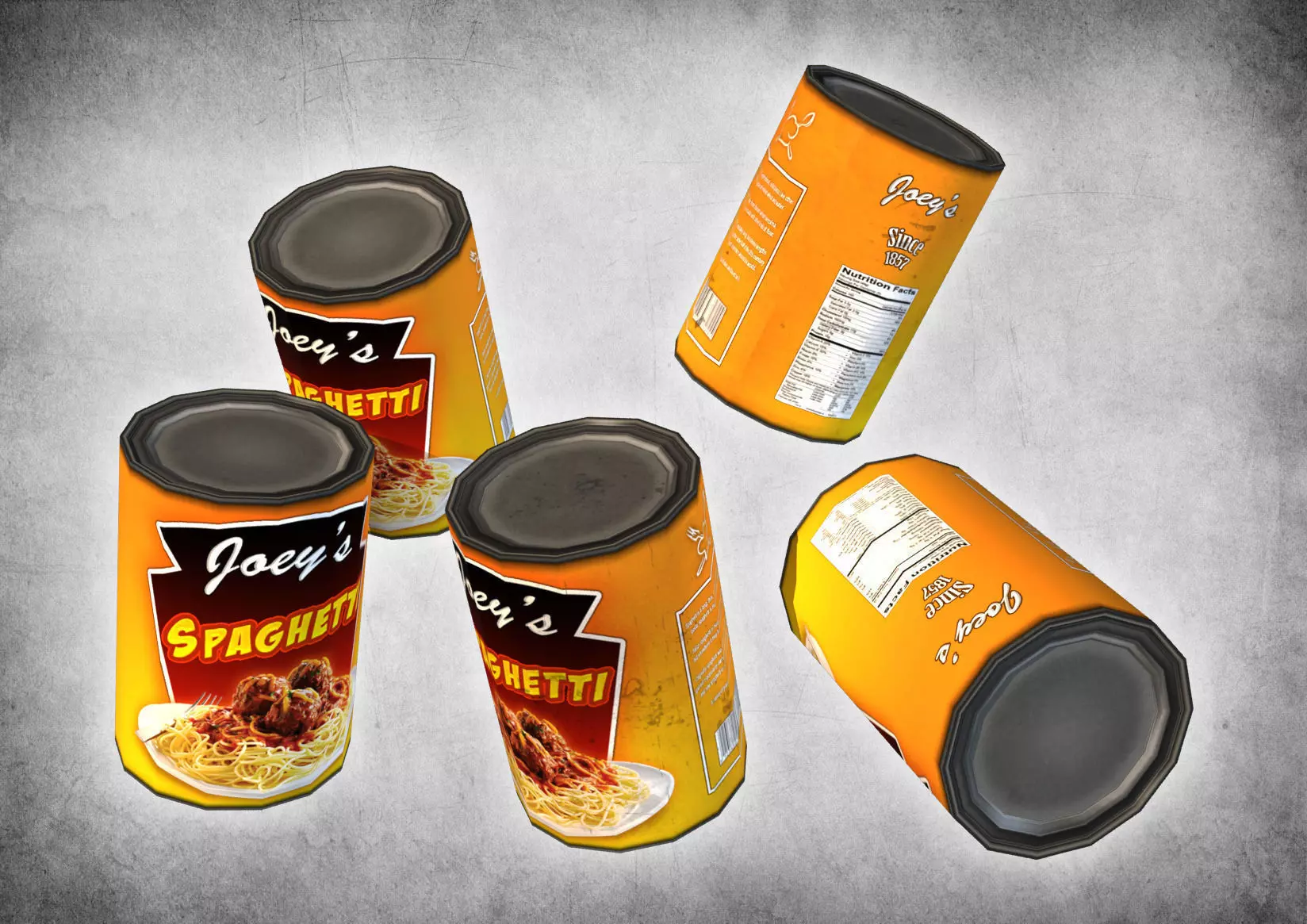 Canned Spaghetti Low-poly 3D model_0