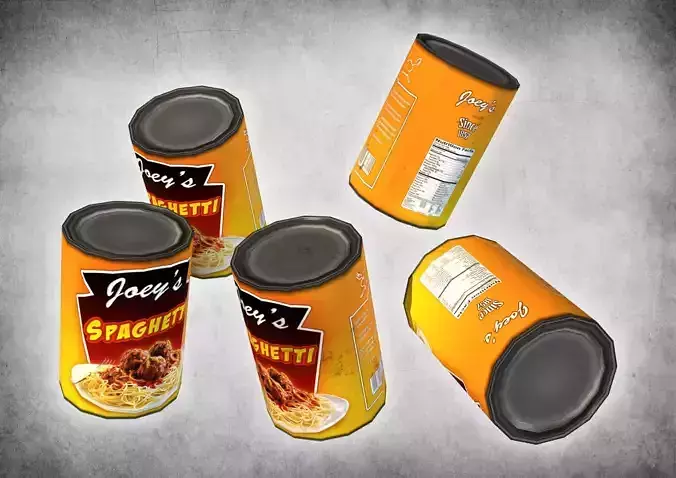 Canned Spaghetti Low-poly 3D model