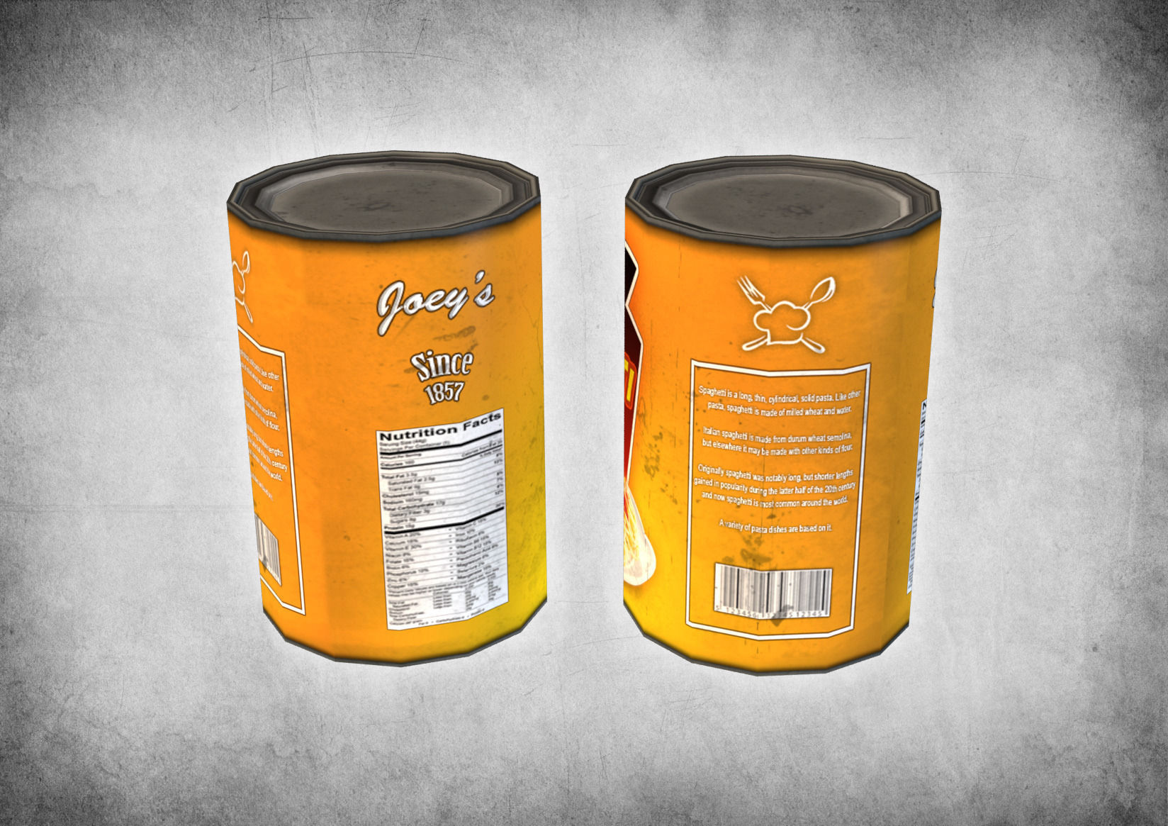 Canned Spaghetti Low-poly 3D model_3