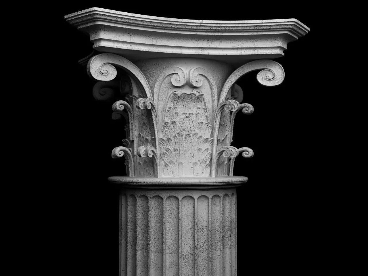 Corinthian coloumn Low-poly 3D model