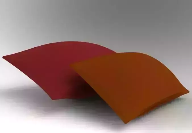 Pillow two pillows in orange Free 3D model
