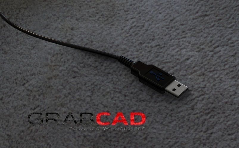 USB cable Free 3D model_1