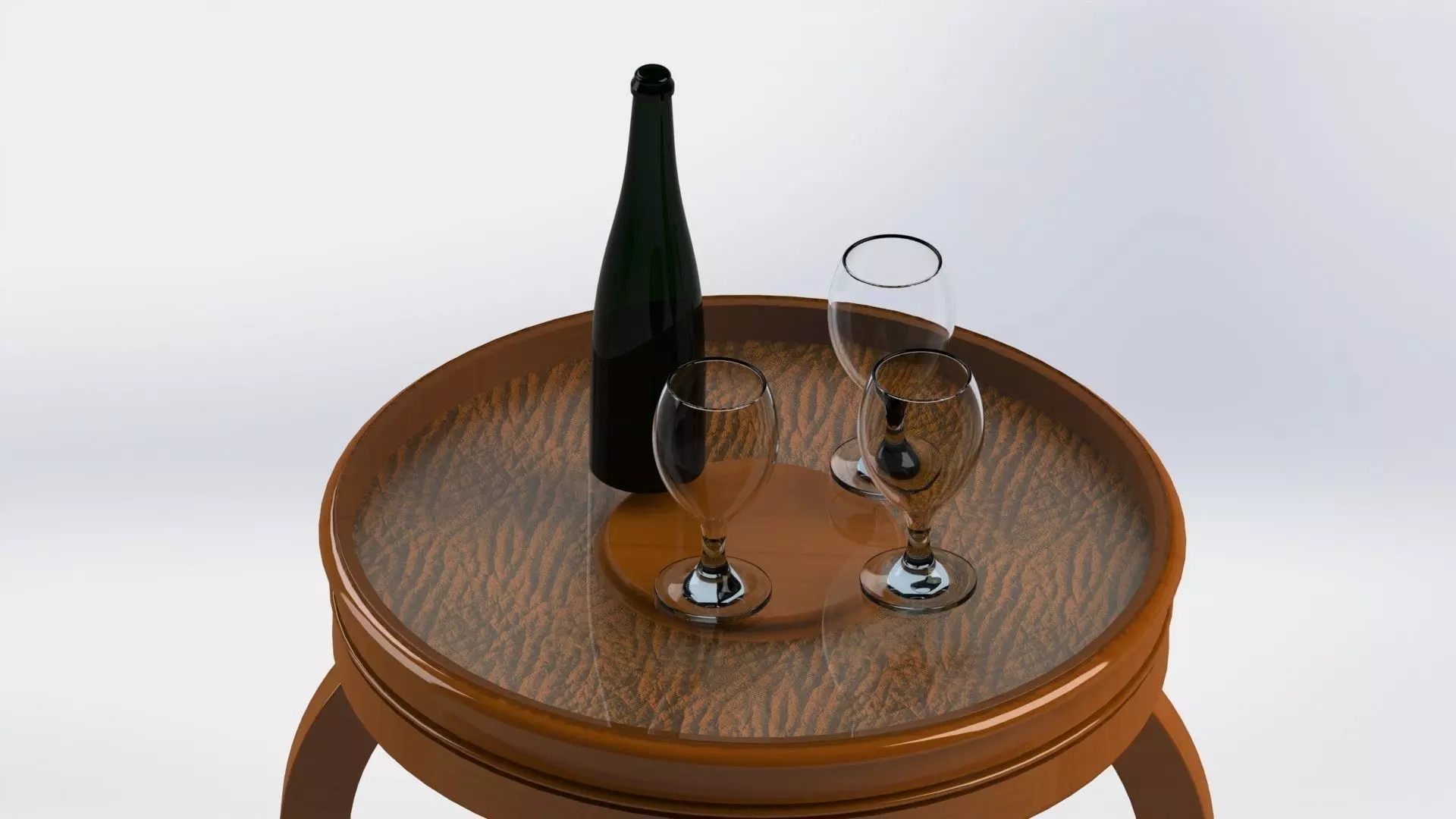 Table and glass Free 3D model_0